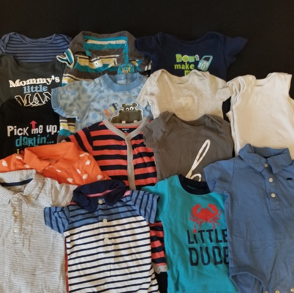 17 PC LOT ~ 12 MONTH SHORT SLEEVES - Picture 1 of 1